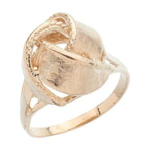 High Rise Milgrain Knotted Dome Ring in 14K Yellow Gold Size 10